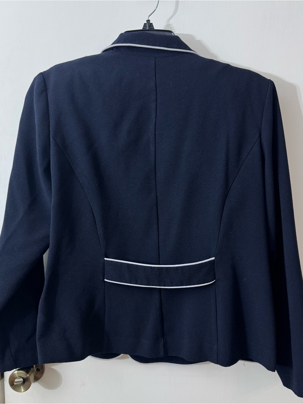 Danny & Nicole Navy Blazer with White Trim and Buttons - Picture 3 of 6